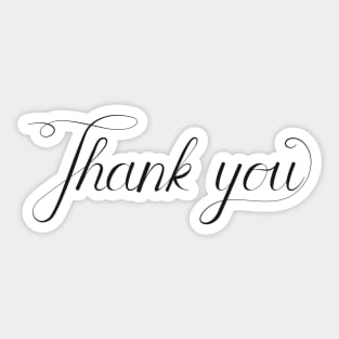 Thank You Lettering Sticker